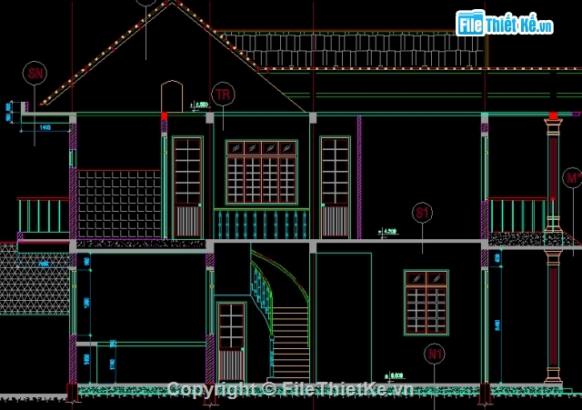 Bản vẽ,Bản vẽ autocad,Nhà 2 tầng